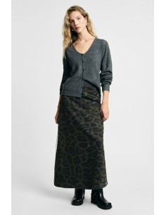 Lange rok met dierenprint en elastische taille Please