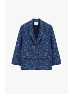 Blazer met bloemenmotief en opgestikte zakken aan de voorkant Please 2