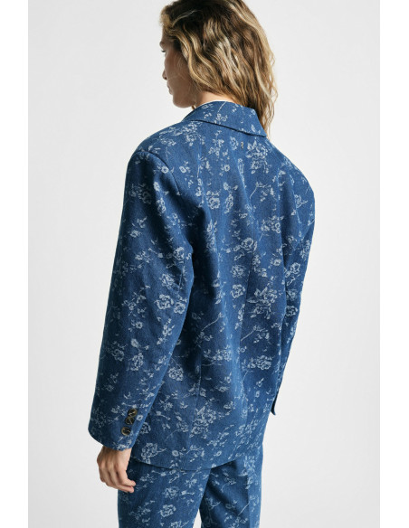 Blazer met bloemenmotief en opgestikte zakken aan de voorkant Please