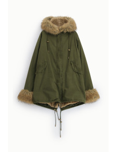 Parka met capuchon en afwerkingen van imitatiebont Please 2