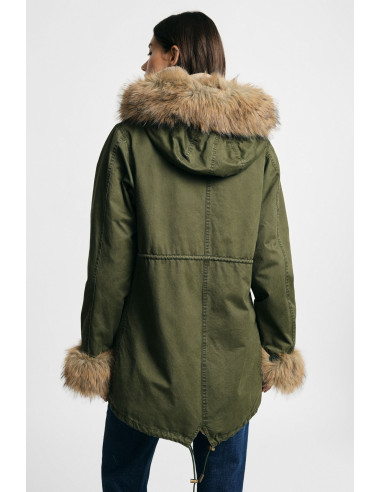 Parka met capuchon en afwerkingen van imitatiebont Please