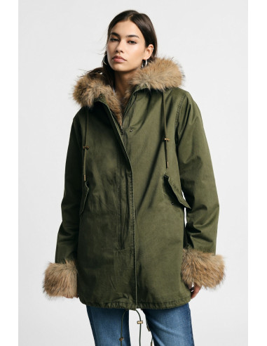 Parka met capuchon en afwerkingen van imitatiebont Please