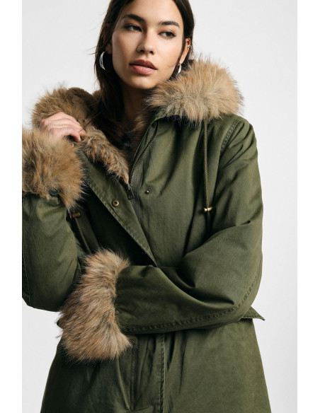 Parka met capuchon en afwerkingen van imitatiebont Please