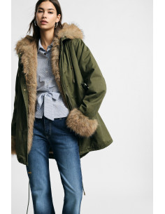 Parka met capuchon en afwerkingen van imitatiebont Please