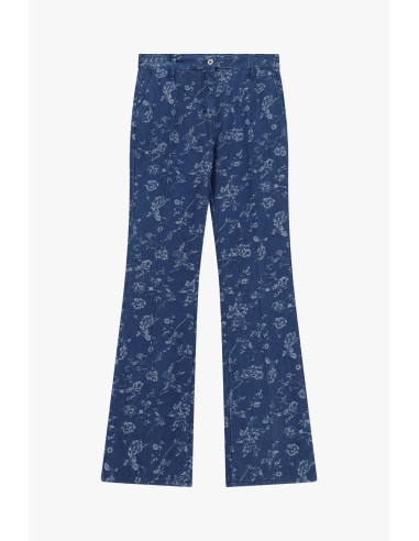 Flared jeans met all-over bloemenprint Please