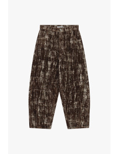 Wijde bedrukte broeken met hoge taille en zakken Please 2