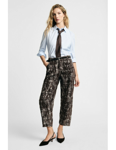 Wijde bedrukte broeken met hoge taille en zakken Please