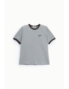 Rondehals T-shirt met contrasterende boorden Please 2