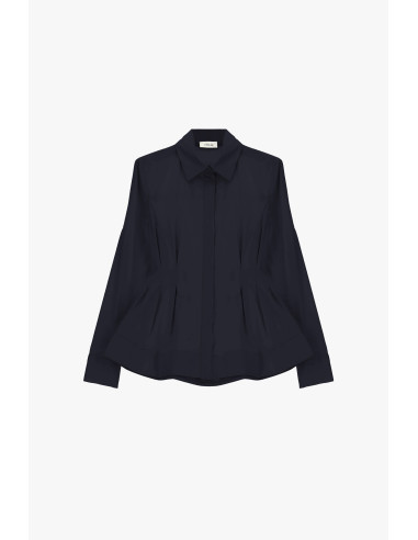 Dixie blouse met figuurnaden aan de voorkant en een uitlopende snit