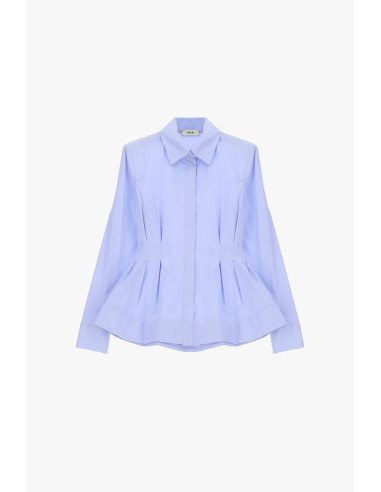 Dixie blouse met figuurnaden aan de voorkant en een uitlopende snit