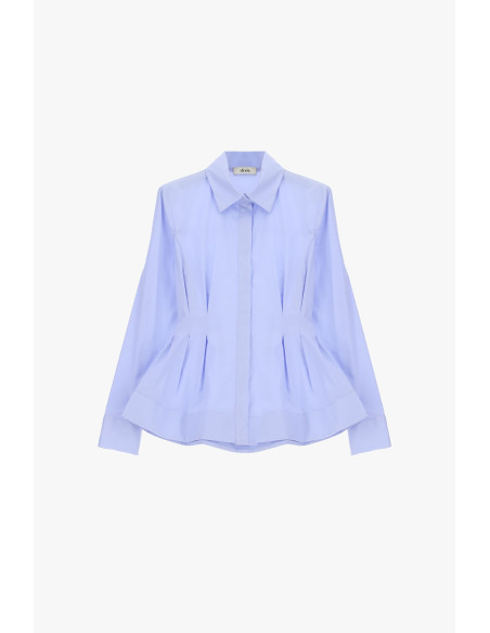 Dixie blouse met figuurnaden aan de voorkant en een uitlopende snit