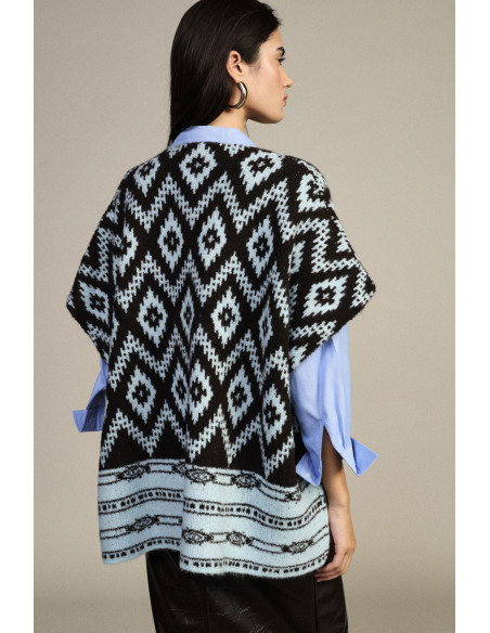 Mouwloze top met geometrisch ruitpatroon Dixie