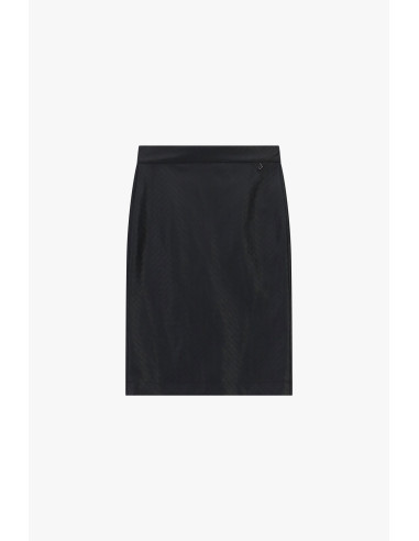 Dixie kokerrok met hoge taille en chevronmotief