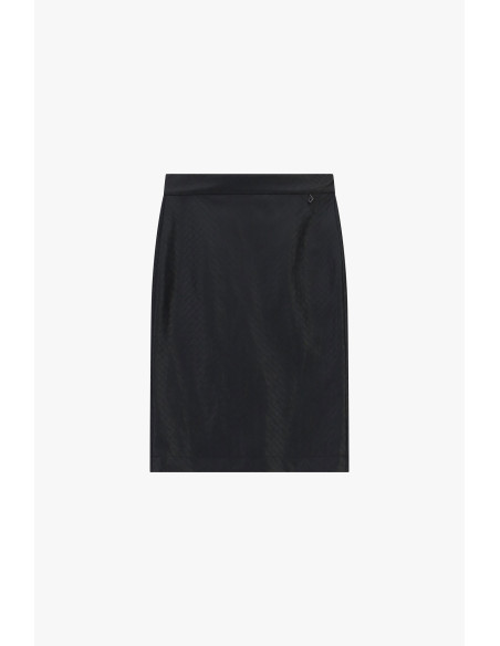 Dixie kokerrok met hoge taille en chevronmotief