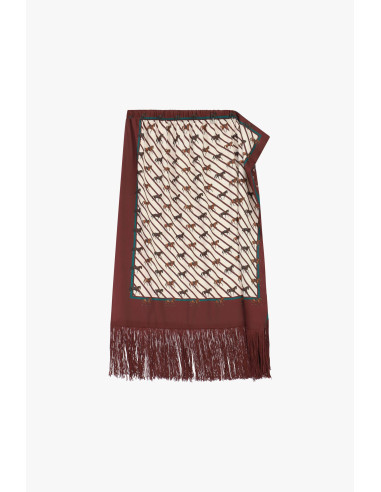 Lange rok met paardenprint en franjes Dixie