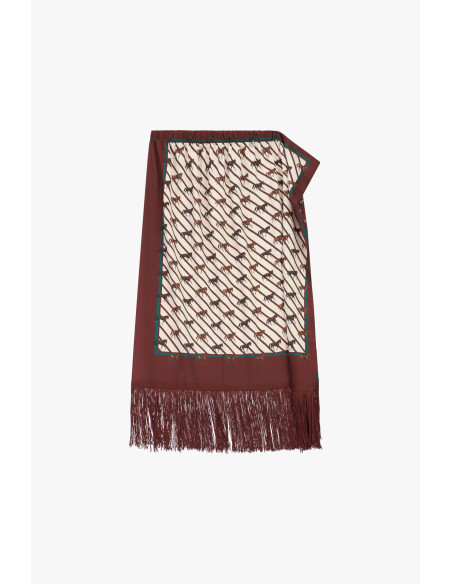 Lange rok met paardenprint en franjes Dixie