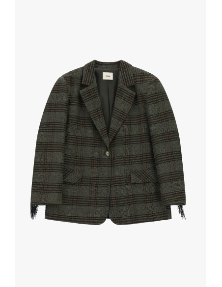 Geruite blazer met decoratieve franjes Dixie