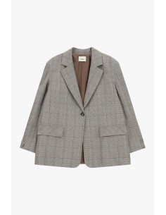 Geruite blazer met decoratieve franjes op de achterkant Dixie 2
