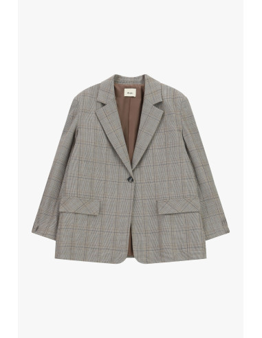 Geruite blazer met decoratieve franjes op de achterkant Dixie