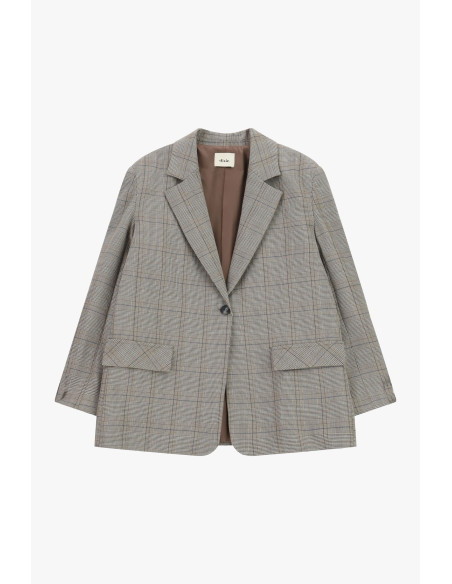Geruite blazer met decoratieve franjes op de achterkant Dixie