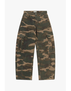 Dixie Palazzo-broek met camouflageprint en grote zijzakken 2