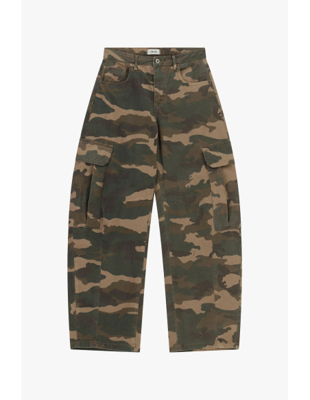 Dixie Palazzo-broek met camouflageprint en grote zijzakken