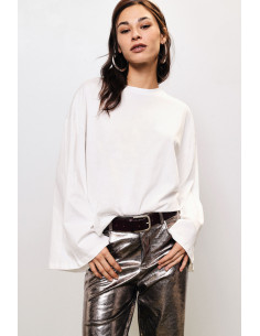 Dixie Ruim T-shirt met lange mouwen en rechte zoom