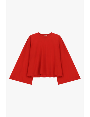 Dixie Ruim T-shirt met lange mouwen en rechte zoom