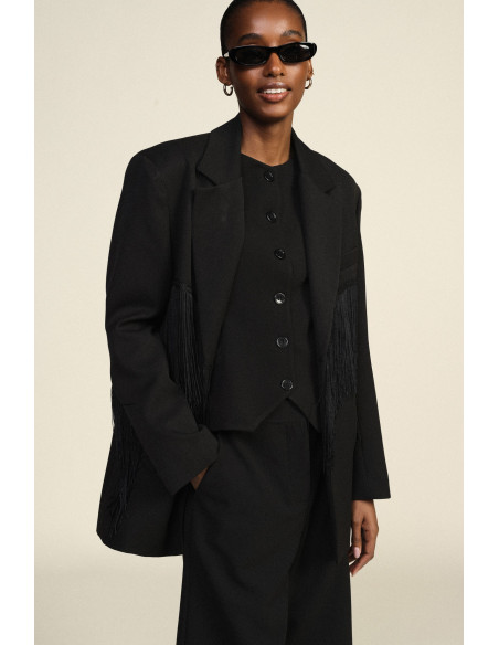 Blazer met decoratieve franjes en voorzakken Dixie