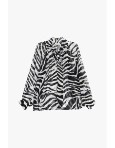 Vloeiende blouse met zebraprint en wijde mouwen van Dixie 2