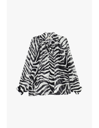 Vloeiende blouse met zebraprint en wijde mouwen van Dixie