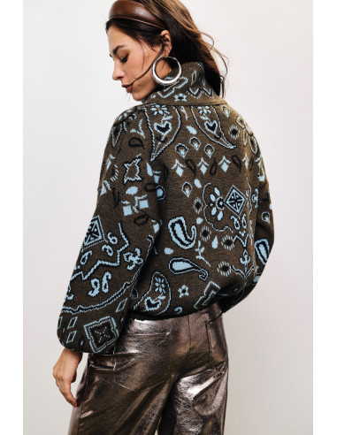 Vest met ritssluiting en paisleymotief in jacquardstof van Dixie