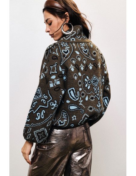 Vest met ritssluiting en paisleymotief in jacquardstof van Dixie