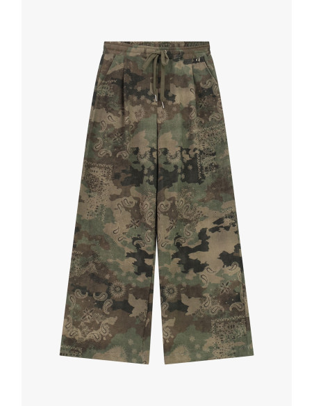 Dixie Palazzo-broek met paisleyfantasie en elastische taille met trekkoord