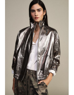 Bomberjack met metallic afwerking en elastische zoom van Dixie
