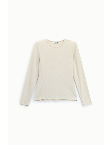 Minimal T-shirt met lange mouwen en ronde hals Please