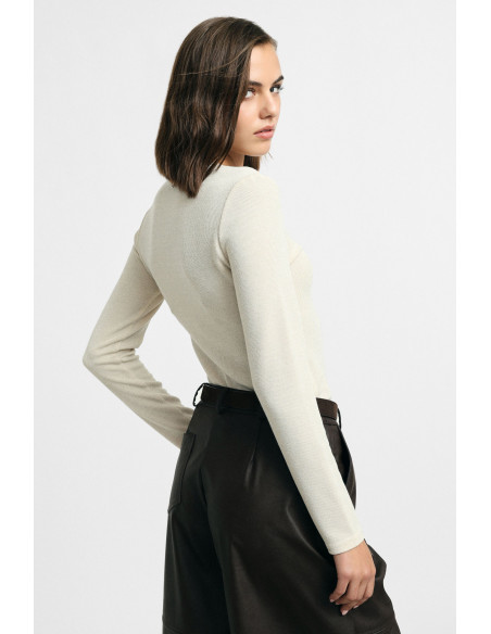 Minimal T-shirt met lange mouwen en ronde hals Please