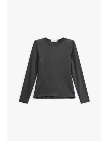 Minimal T-shirt met lange mouwen en ronde hals Please