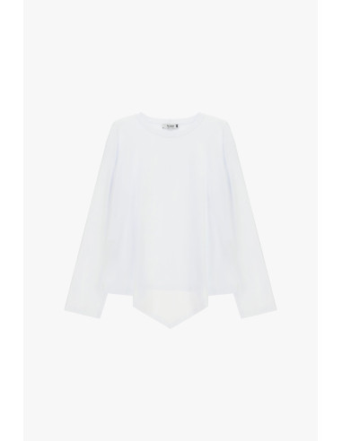 T-shirt met lange mouwen en asymmetrische zoom, alstublieft