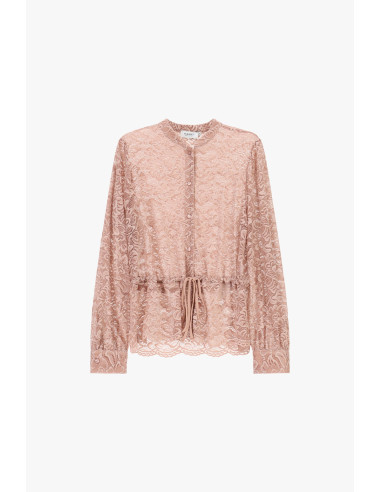 Kanten blouse met trekkoord en knopen aan de voorkant, alstublieft