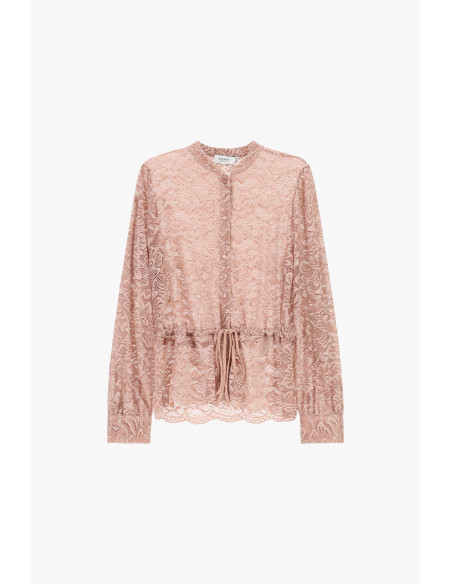 Kanten blouse met trekkoord en knopen aan de voorkant, alstublieft