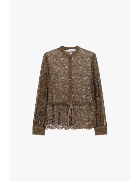 Kanten blouse met trekkoord en knopen aan de voorkant, alstublieft