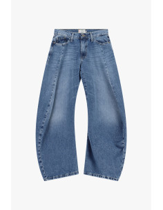 Please tapered jeans met extra wijde pijpen en stiksels 2