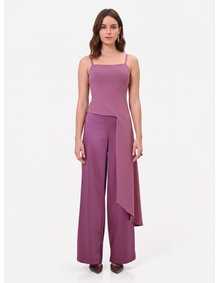 Crop top van scuba-crêpe met lange sleep Rinascimento