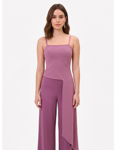 Crop top van scuba-crêpe met lange sleep Rinascimento