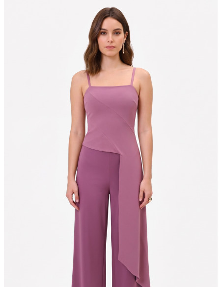 Crop top van scuba-crêpe met lange sleep Rinascimento