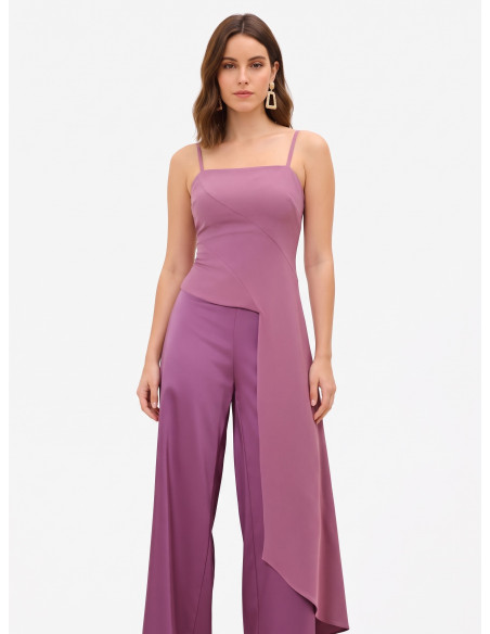Crop top van scuba-crêpe met lange sleep Rinascimento