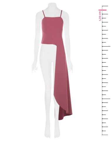 Crop top van scuba-crêpe met lange sleep Rinascimento