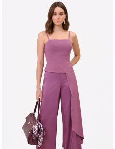 Crop top van scuba-crêpe met lange sleep Rinascimento