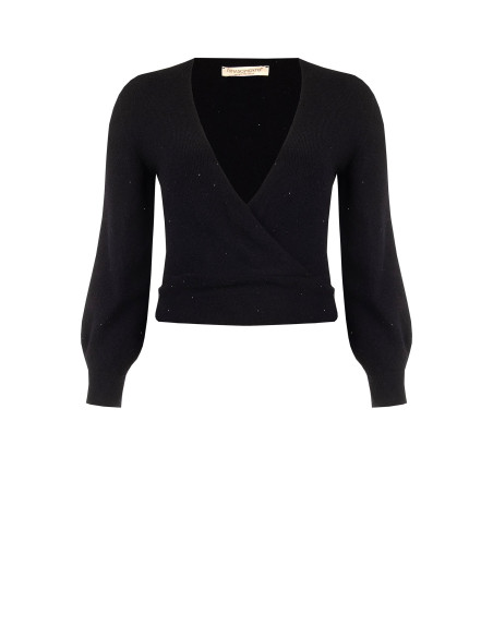 Curvytrui met gekruiste V-hals en micro-pailletten van Rinascimento Curvy